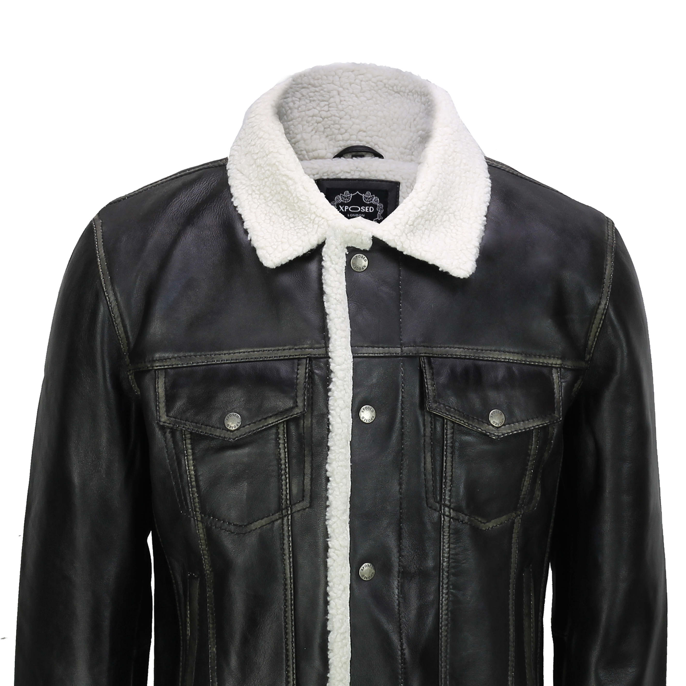 fur lined faux leather jacket